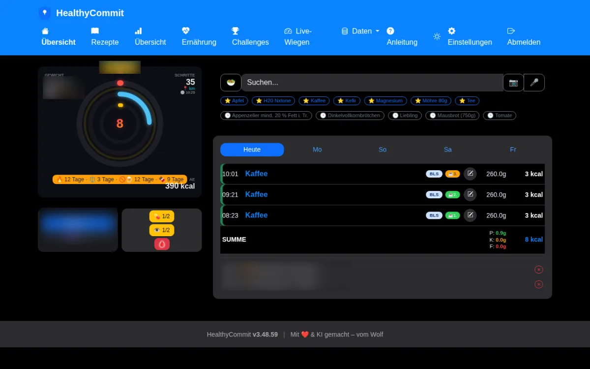 Healthy Commit — Ernährungs-Tracker mit KI-Analyse